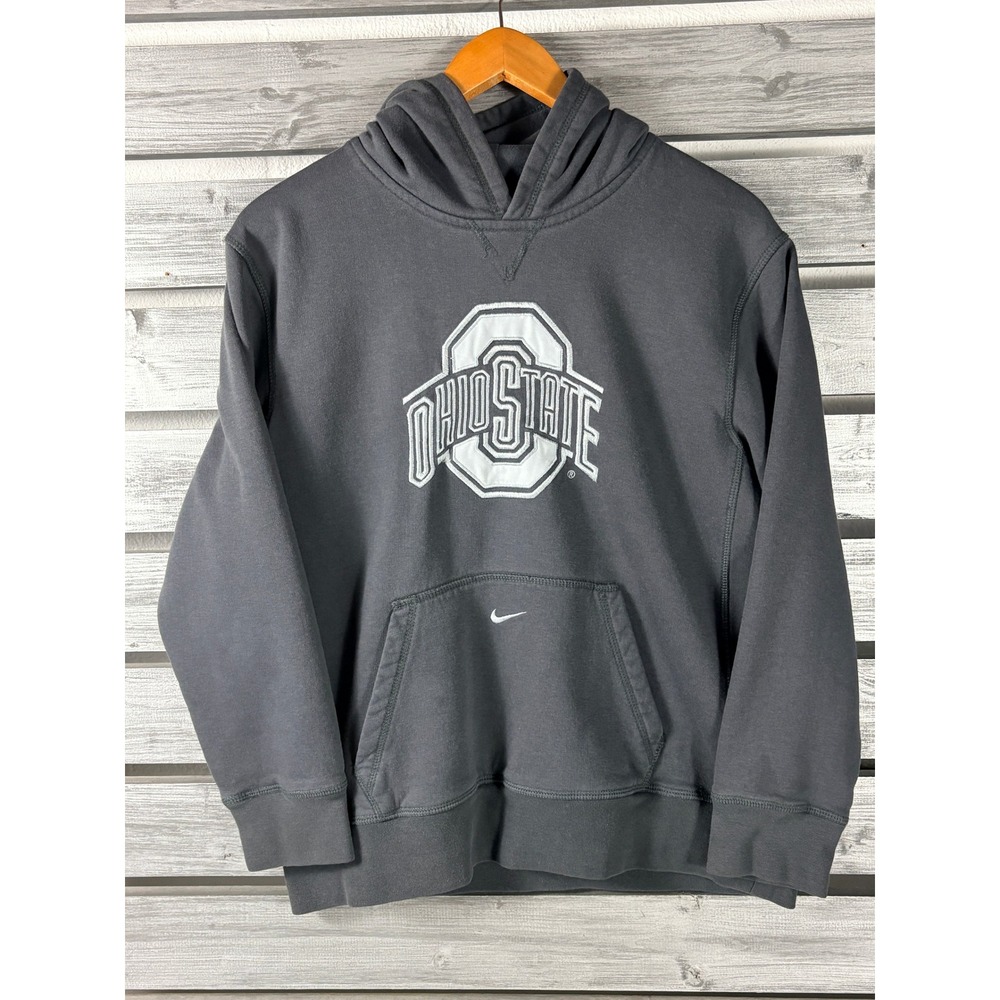 Nike Ohio State Buckeyes Hoodie Embroidered Sweatshirt Womens L center swoosh
